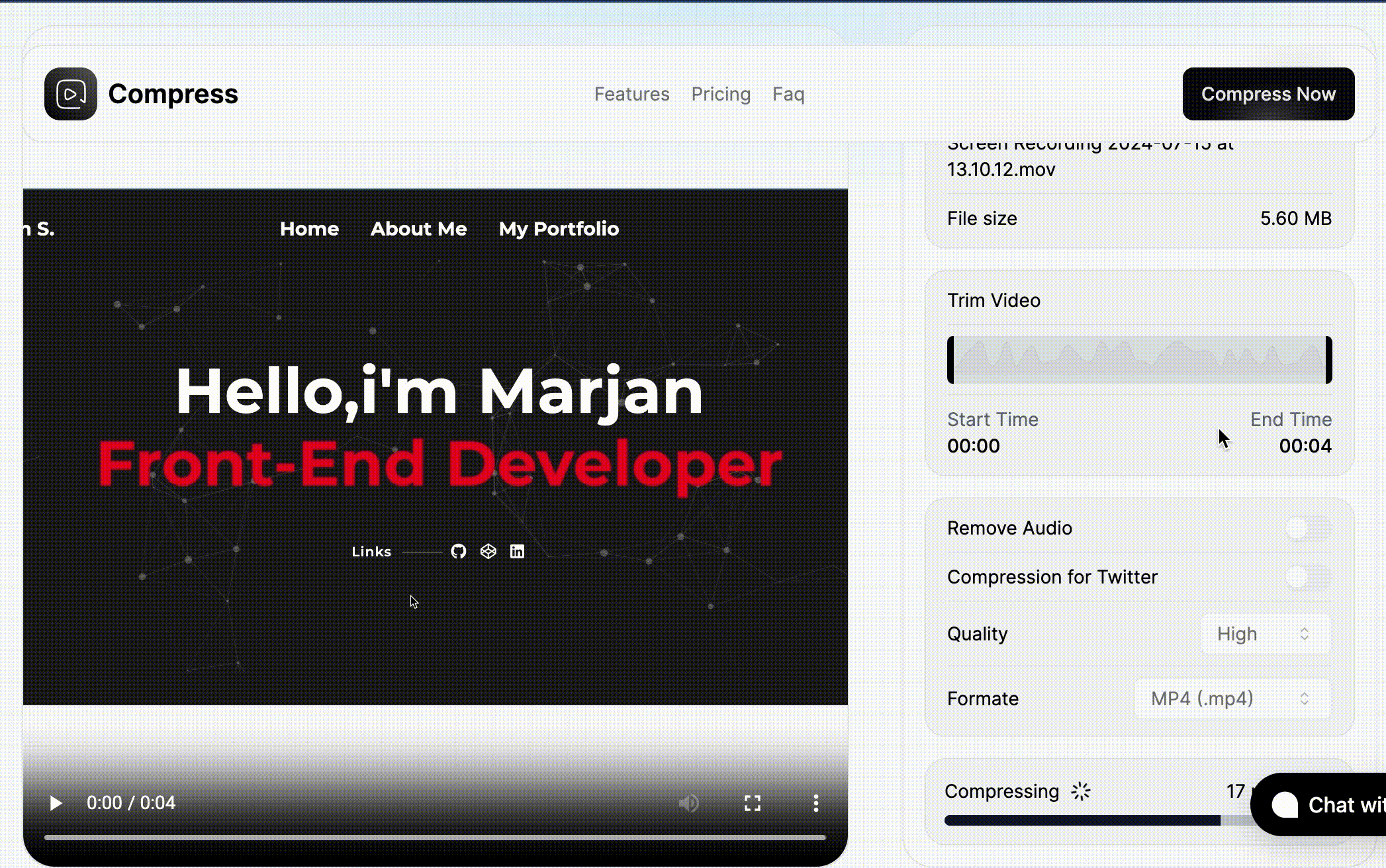 demo of video quality